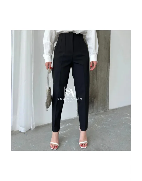 Flatolu Pantolon - Siyah