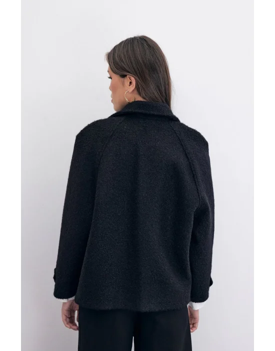 Buklet Kısa Kaban - Siyah