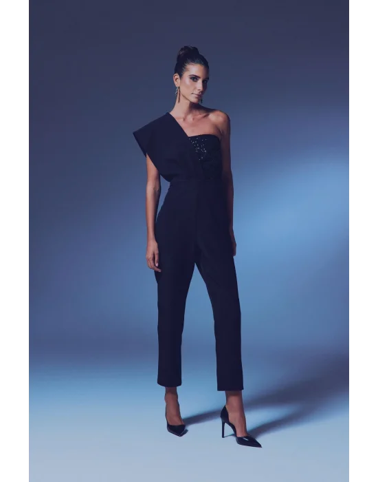 Tasarım Payetli Tulum - SİYAH