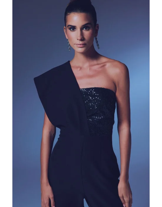 Tasarım Payetli Tulum - SİYAH