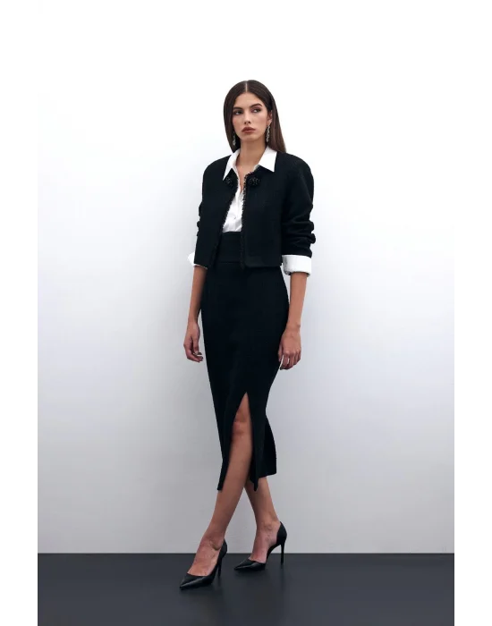 Tüvit Kalem Etek - Siyah