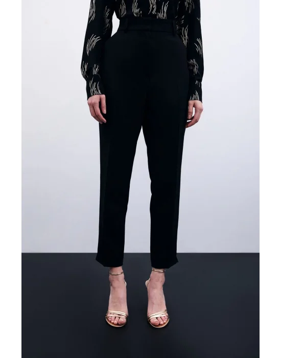 Cepli Düz Pantolon - Siyah