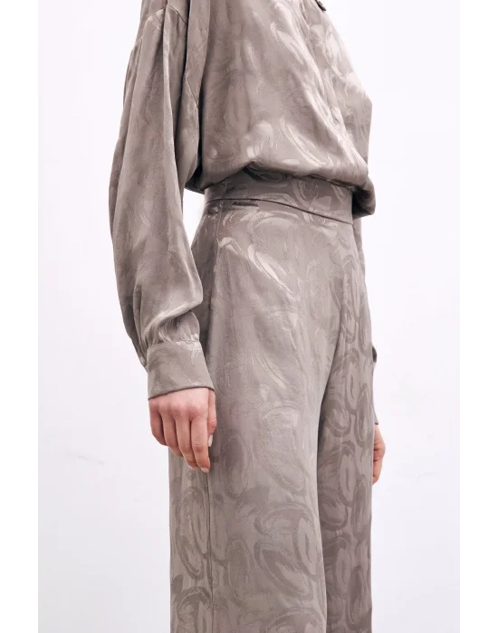 Jakarlı Salaş Pantolon - VİZON