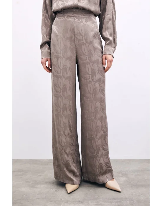 Jakarlı Salaş Pantolon - VİZON