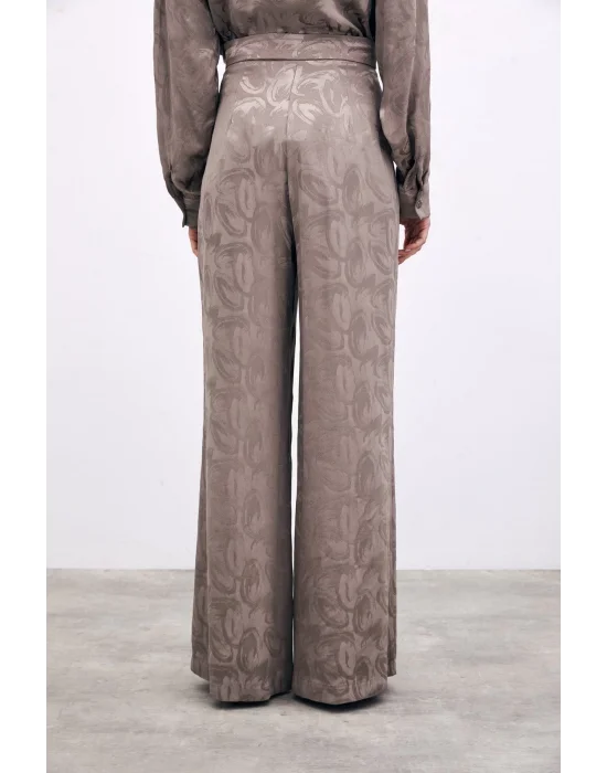 Jakarlı Salaş Pantolon - VİZON