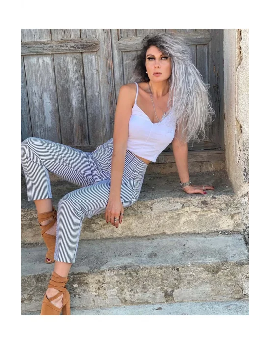 Flatolu Pantolon - Çizgili