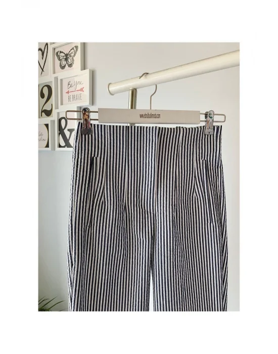 Flatolu Pantolon - Çizgili