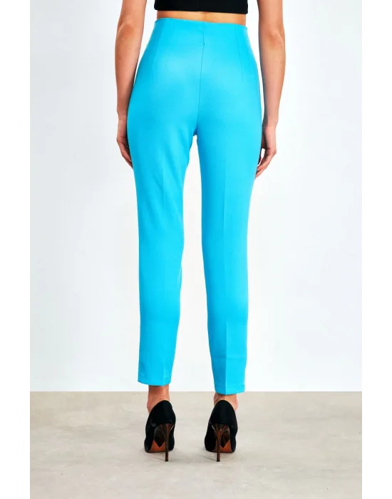 Yüksek Bel Pensli Pantolon - BEBE MAVİ