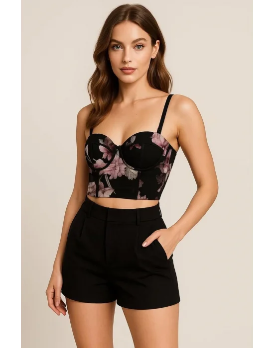 Çiçek Desen Büstiyer