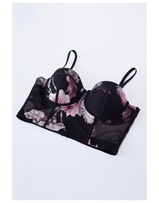 Çiçek Desen Büstiyer