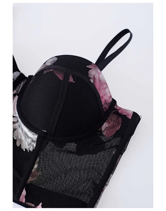 Çiçek Desen Büstiyer