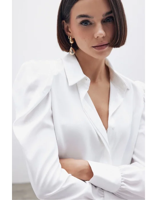 Vatkalı Klasik Gömlek - Ekru