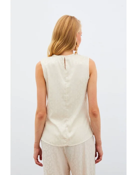 Degaje Yaka Kolsuz Bluz - TAŞ