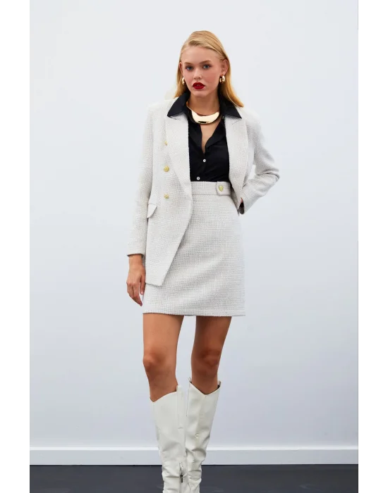 Mini Boy Tüvit Etek - Bej