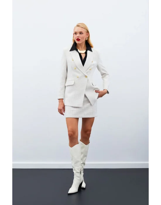 Mini Boy Tüvit Etek - Bej