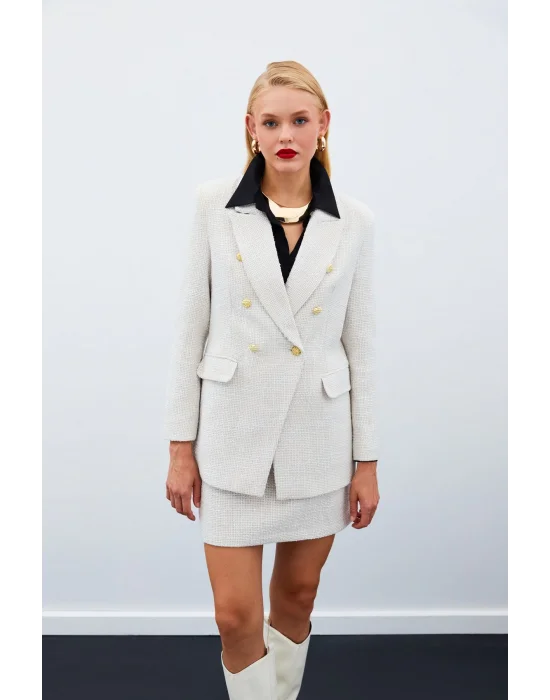 Mini Boy Tüvit Etek - Bej