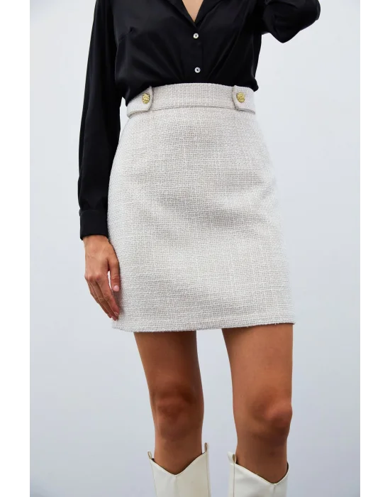 Mini Boy Tüvit Etek - Bej