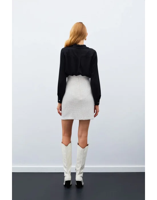 Mini Boy Tüvit Etek - Bej