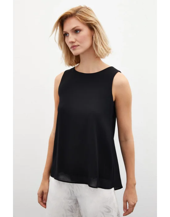 Kolsuz Salaş Bluz - Siyah