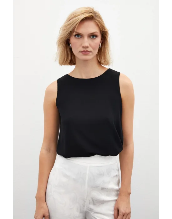Kolsuz Salaş Bluz - Siyah