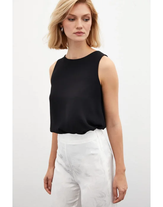 Kolsuz Salaş Bluz - Siyah