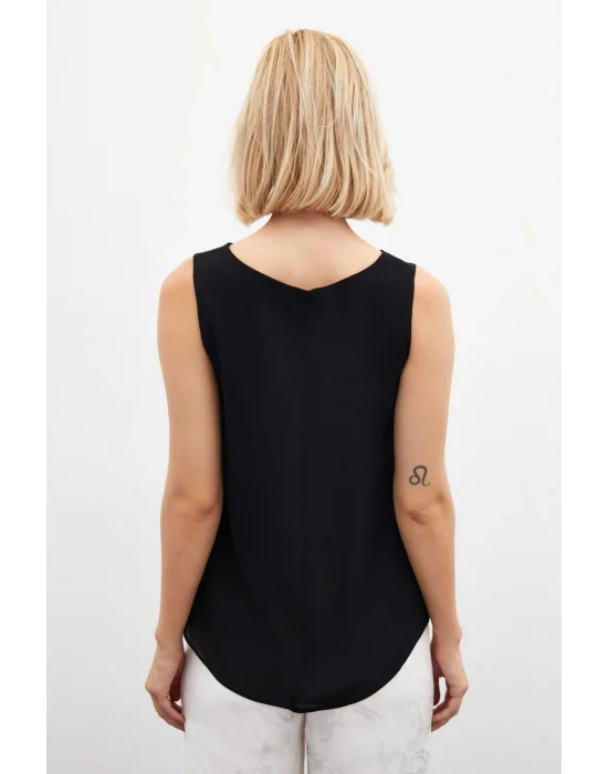 Kolsuz Salaş Bluz - Siyah