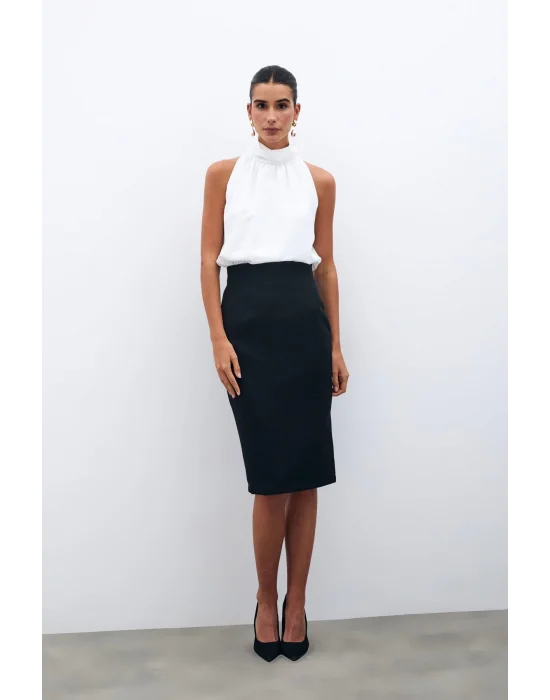Düz Kalem Etek - Siyah
