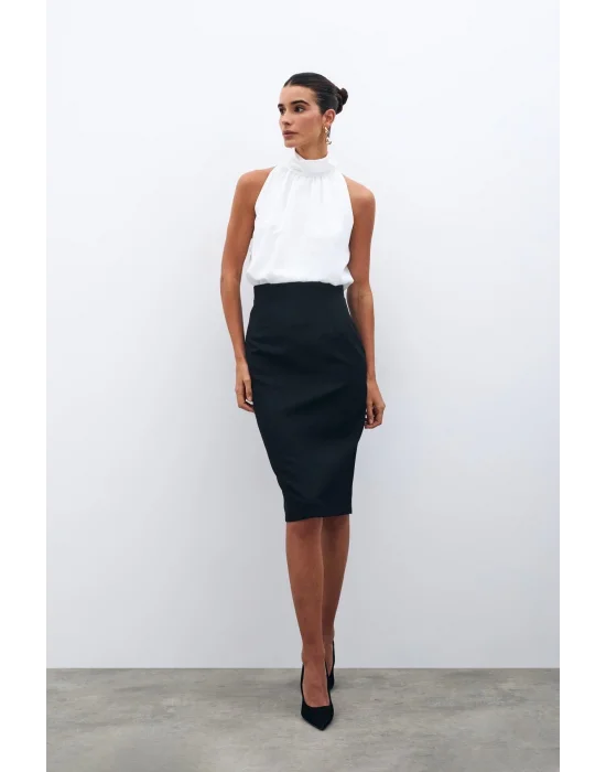 Düz Kalem Etek - Siyah