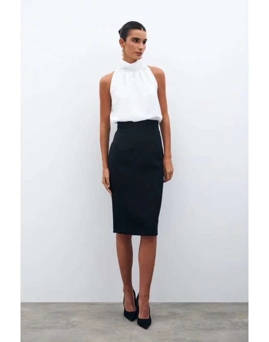 Düz Kalem Etek - Siyah