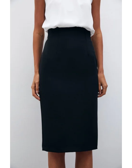 Düz Kalem Etek - Siyah