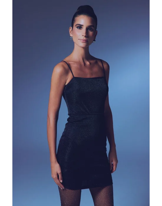 Simli Mini Etek - SİYAH