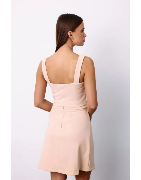 Düz Kısa Etek - Bej