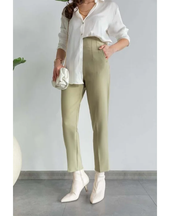 Flatolu Pantolon - Yeşil