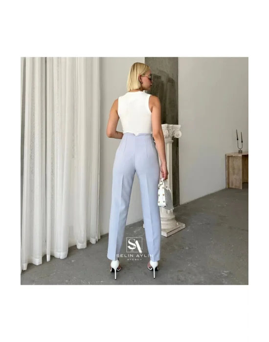 Flatolu Pantolon - Bebe Mavi