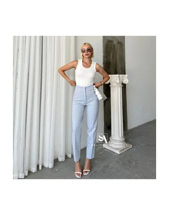 Flatolu Pantolon - Bebe Mavi