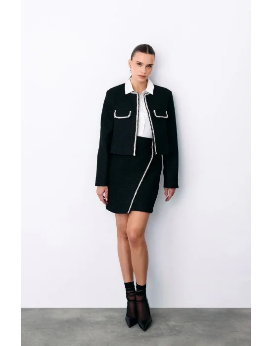 Bisiklet Yaka Kısa Ceket