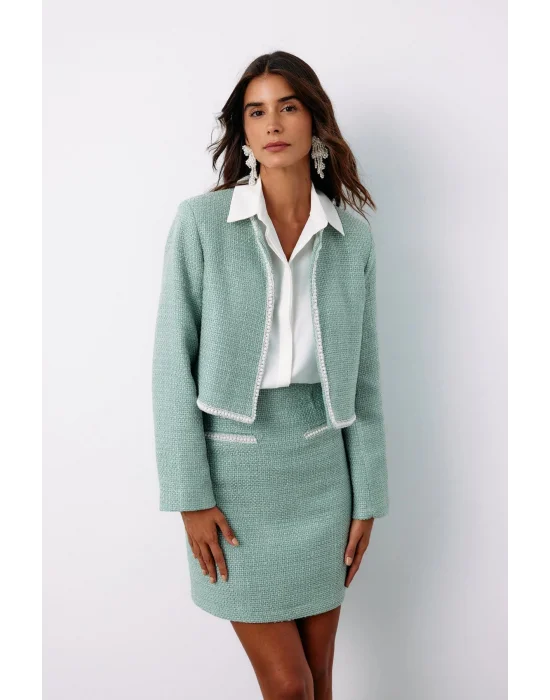 Aksesuar Detaylı Tüvit Ceket - MİNT