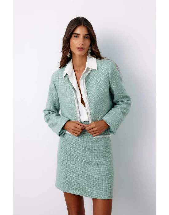 Aksesuar Detaylı Tüvit Ceket - MİNT