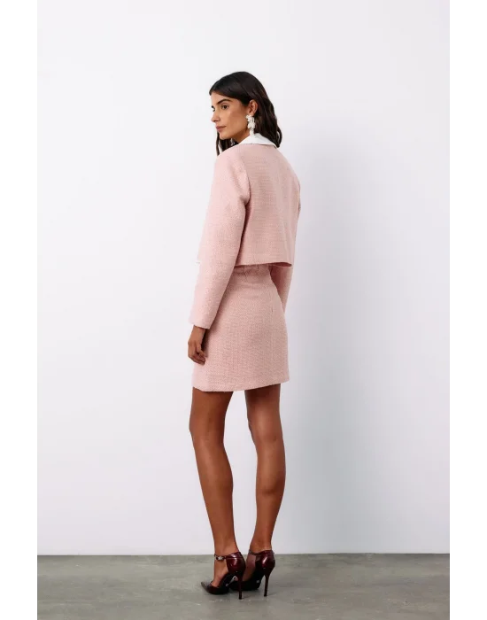 Aksesuar Detaylı Tüvit Ceket - PUDRA