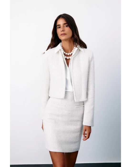 Aksesuar Detaylı Tüvit Ceket - TAŞ