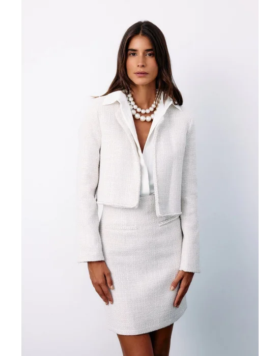 Aksesuar Detaylı Tüvit Ceket - TAŞ