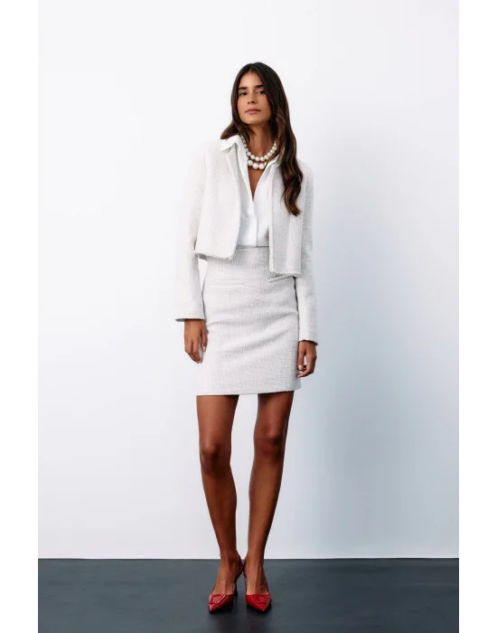 Aksesuar Detaylı Tüvit Ceket - TAŞ