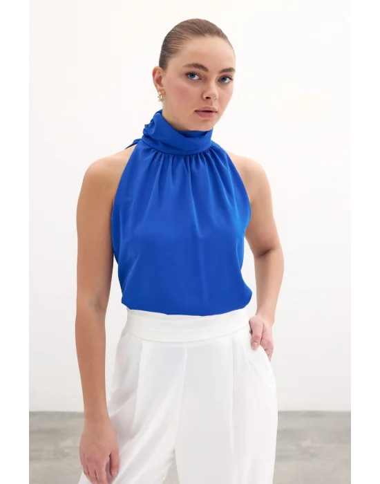 Kolsuz Salaş Bluz - Sax Mavi