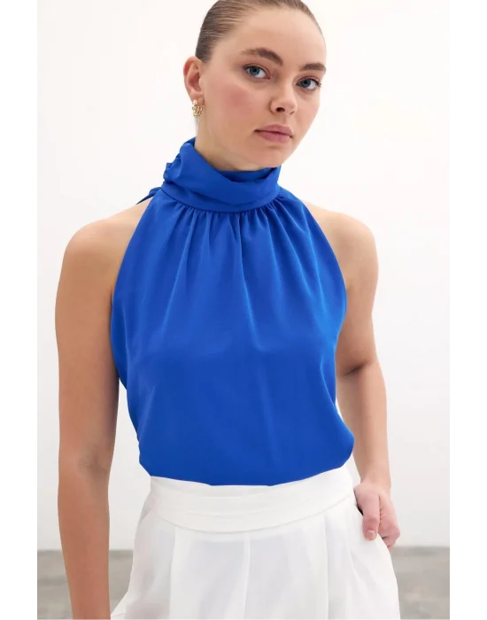Kolsuz Salaş Bluz - Sax Mavi