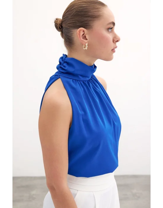 Kolsuz Salaş Bluz - Sax Mavi