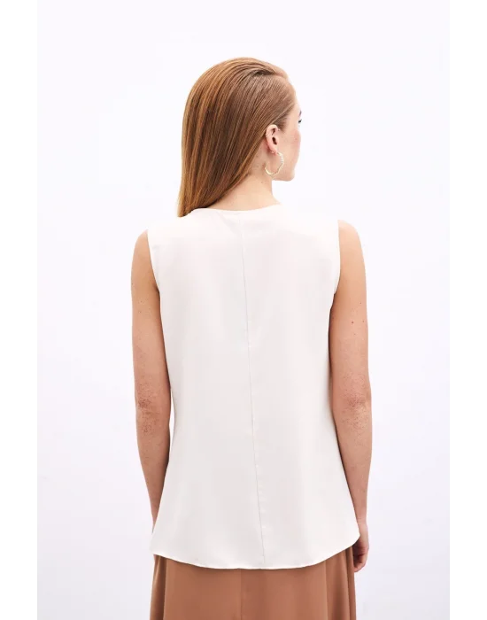 Degaje Yaka Bluz - Bej