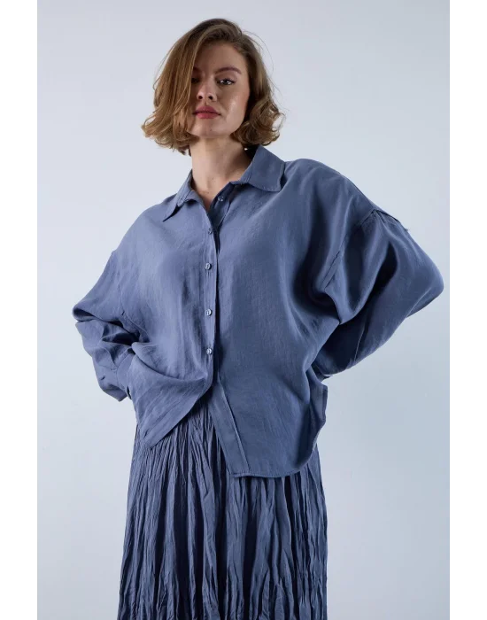 Düşük Omuzlu Oversize Gömlek