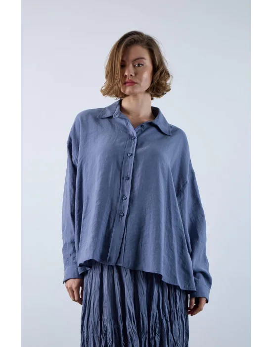 Düşük Omuzlu Oversize Gömlek