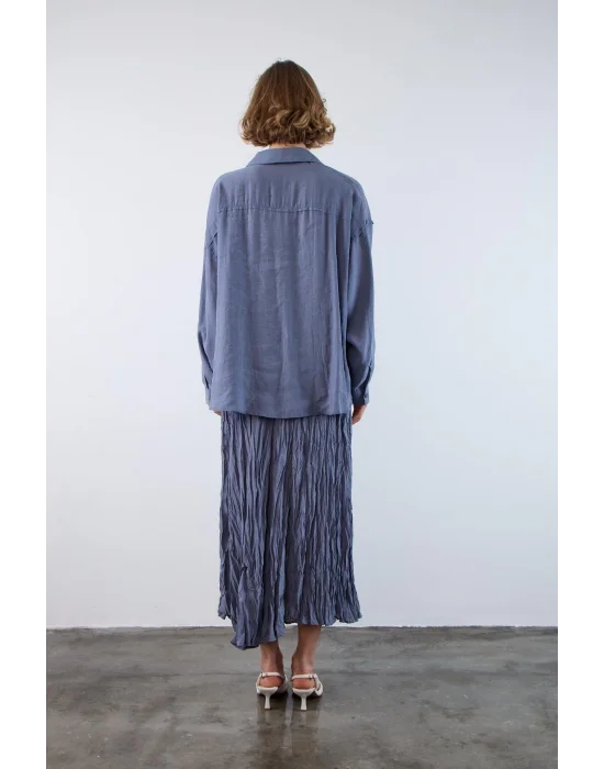 Düşük Omuzlu Oversize Gömlek