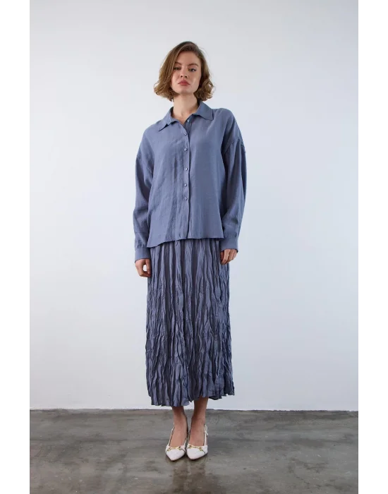 Düşük Omuzlu Oversize Gömlek